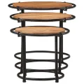 Tables gigognes 3 pcs bois massif d'acacia