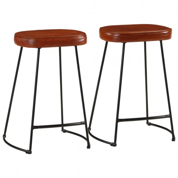 Tabourets de bar lot de 2 marron foncé 41x29x62 cm