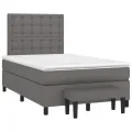 cadre de lit avec matelas gris 120x190 cm similicuir