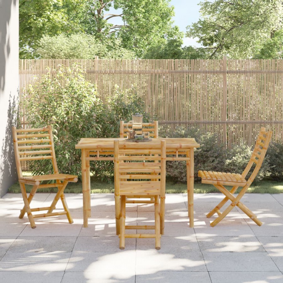 Chaises pliables de jardin lot de 4 43x54x88 cm bambou