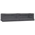 Salon palette de jardin avec coussins 3pcs bois d'acacia massif
