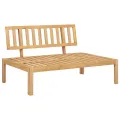 Salon palette de jardin avec coussins 3pcs bois d'acacia massif