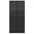 Buffet haut avec portes noir 68x37x142 cm bois d'ingénierie