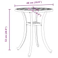 Table de jardin bronze Ø48x53 cm aluminium coulé