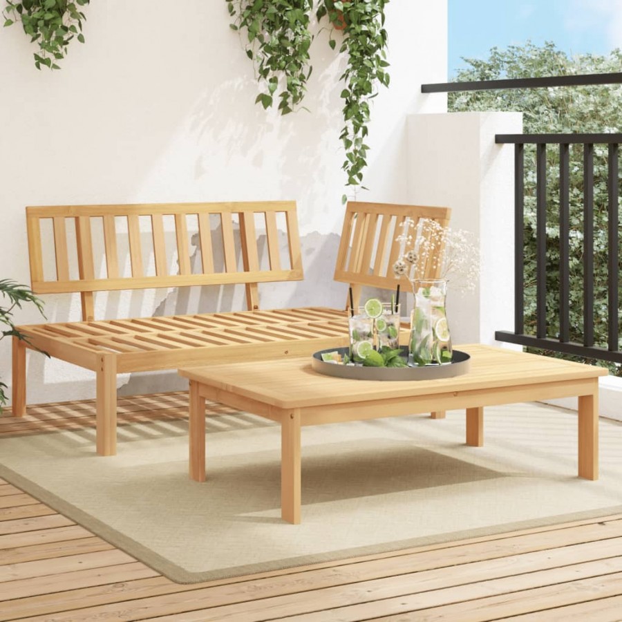 Salon de jardin palette 2 pcs bois massif d'acacia