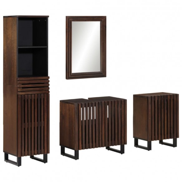 Ensemble de meubles de salle de bain 4 pcs bois manguier massif