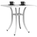 Table de jardin blanc 53x53x53 cm aluminium coulé