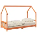 Cadre de lit d'enfants cire marron 90x190 cm bois de pin massif