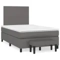 cadre de lit avec matelas gris 120x190 cm similicuir