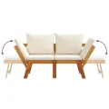 Banc de jardin avec coussins 2 en 1 bois d'acacia massif