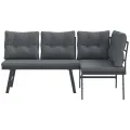 Bancs de jardin avec coussins lot de 2 acier enduit de poudre