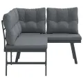 Bancs de jardin avec coussins lot de 2 acier enduit de poudre