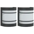 Appliques murales d'extérieur 2 pcs noir acier inoxydable
