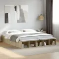 Cadre de lit sans matelas chêne sonoma 200x200 cm