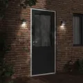 Appliques murales d'extérieur 2 pcs noir acier inoxydable