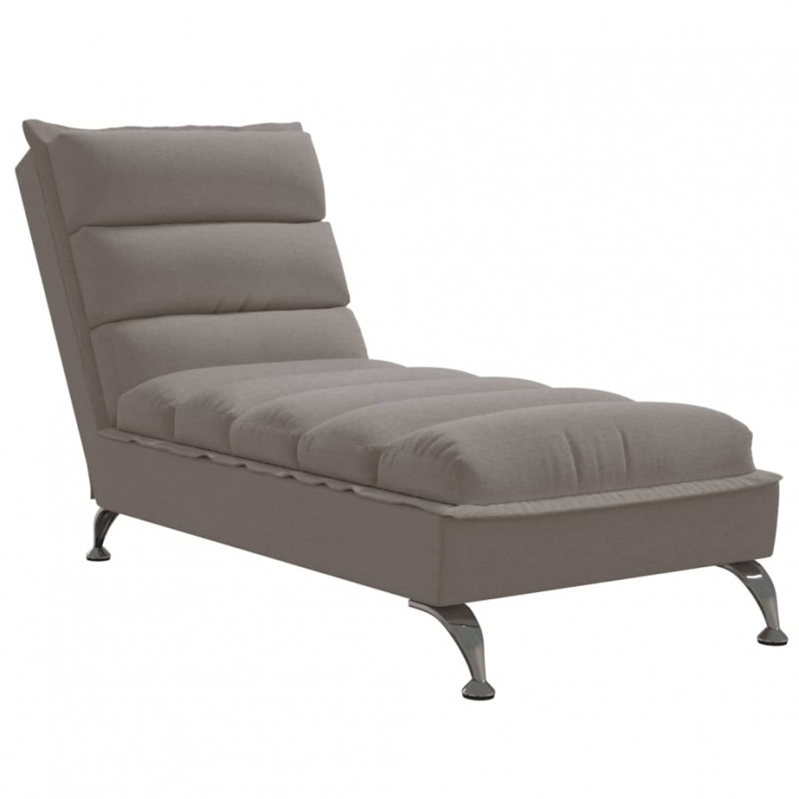 Chaise longue avec coussins taupe tissu