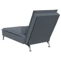 Chaise longue de massage avec traversin gris foncé velours