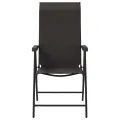 Chaises pliables de jardin lot de 4 café noir résine tressée
