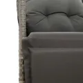 Chaise inclinable de jardin avec coussins gris résine tressée