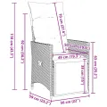 Chaise inclinable de jardin avec coussins gris résine tressée