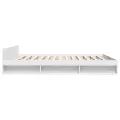 Cadre de lit avec tiroirs sans matelas blanc 200x200 cm