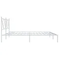 Cadre de lit métal sans matelas et tête de lit blanc 193x203 cm