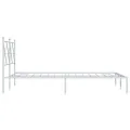Cadre de lit métal sans matelas et tête de lit blanc 120x190 cm