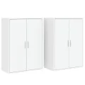 Buffets 2 pcs blanc 60x31x84 cm bois d'ingénierie