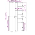 Buffet haut sonoma gris 80x35x180 cm bois d'ingénierie