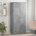 Armoire à chaussures Gris béton 80x39x178 cm Bois d'ingénierie