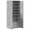 Armoire à chaussures Gris béton 80x39x178 cm Bois d'ingénierie