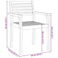 Chaises de jardin lot de 8 59x55x85 bois massif d'acacia