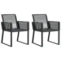 Chaises de jardin lot de 2 Noir Résine tressée
