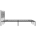 Cadre de lit métal sans matelas avec tête de lit noir 140x200cm