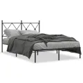Cadre de lit métal sans matelas avec tête de lit noir 120x190cm