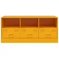 Meuble TV jaune moutarde 99x39x44 cm acier