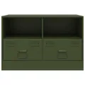 Meubles TV 2 pcs vert olive 67x39x44 cm acier