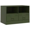Meubles TV 2 pcs vert olive 67x39x44 cm acier