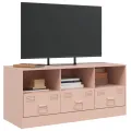 Meuble TV rose 99x39x44 cm acier