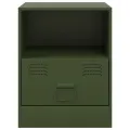 Tables de chevet 2 pcs vert olive 34,5x39x44 cm acier