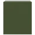 Tables de chevet 2 pcs vert olive 34,5x39x44 cm acier