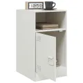 Tables de chevet 2 pcs blanc 34,5x39x62 cm acier