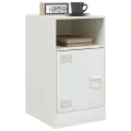 Tables de chevet 2 pcs blanc 34,5x39x62 cm acier