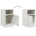 Tables de chevet 2 pcs blanc 34,5x39x62 cm acier