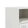 Tables de chevet 2 pcs blanc 34,5x39x62 cm acier