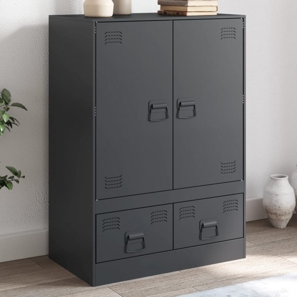 Buffet haut anthracite 67x39x95 cm acier