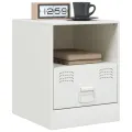 Tables de chevet 2 pcs blanc 34,5x39x44 cm acier