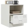Tables de chevet 2 pcs blanc 34,5x39x44 cm acier