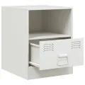 Tables de chevet 2 pcs blanc 34,5x39x44 cm acier
