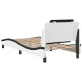Cadre de lit sans matelas blanc et noir 90x200 cm similicuir